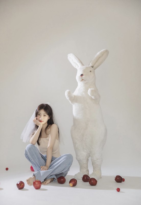 “小兔子乖乖~”#小姐姐 #棚拍 #苹果 #大白兔“小兔子乖乖~”#小姐姐 #棚拍 #苹果 #大白兔